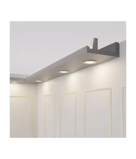 Stuckleisten Wand LED, LED Stuckleiste - 12 Meter OL-45 Grau