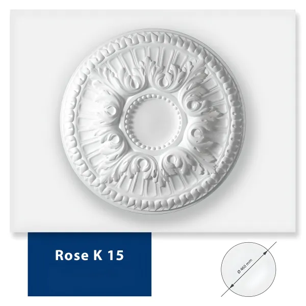 Stuckrosette Rose (K15)