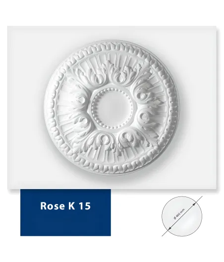 Stuckrosette Rose (K15)