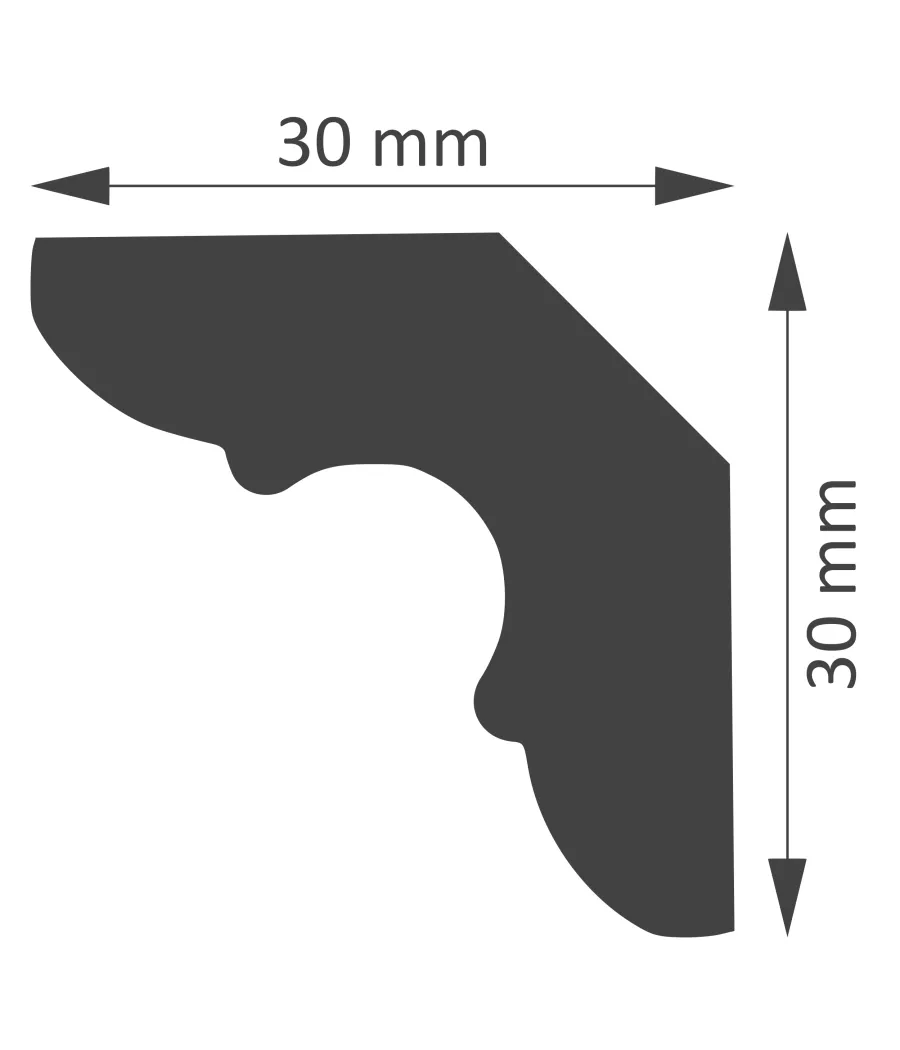 NC40 Deckenleisten 30x30 mm | 20 Meter | Hochwertige Wand- & Deckenelemente für stilvolle Raumausstattung