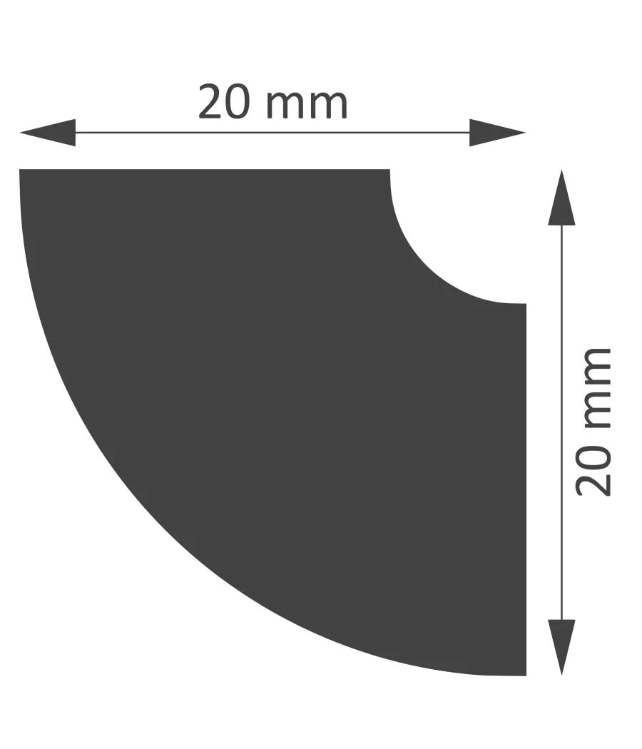 Hochwertige Deckenleisten 20x20 mm | 20 Meter ND20
