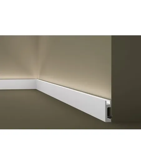 20 Meter Fußleiste Sockelleiste indirekte Beleuchtung Licht IL10 WALLSTYL 80x23