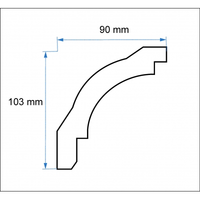 10 Meter Wandleiste Decke Zierleiste-n Flachprofil 103x90 mm Stuckleiste-n D-9