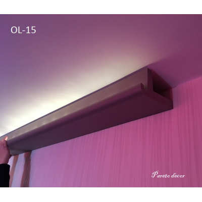 24 Meter OL-15 LED Profil für indirekte Beleuchtung Licht Zierleiste 9x15 cm