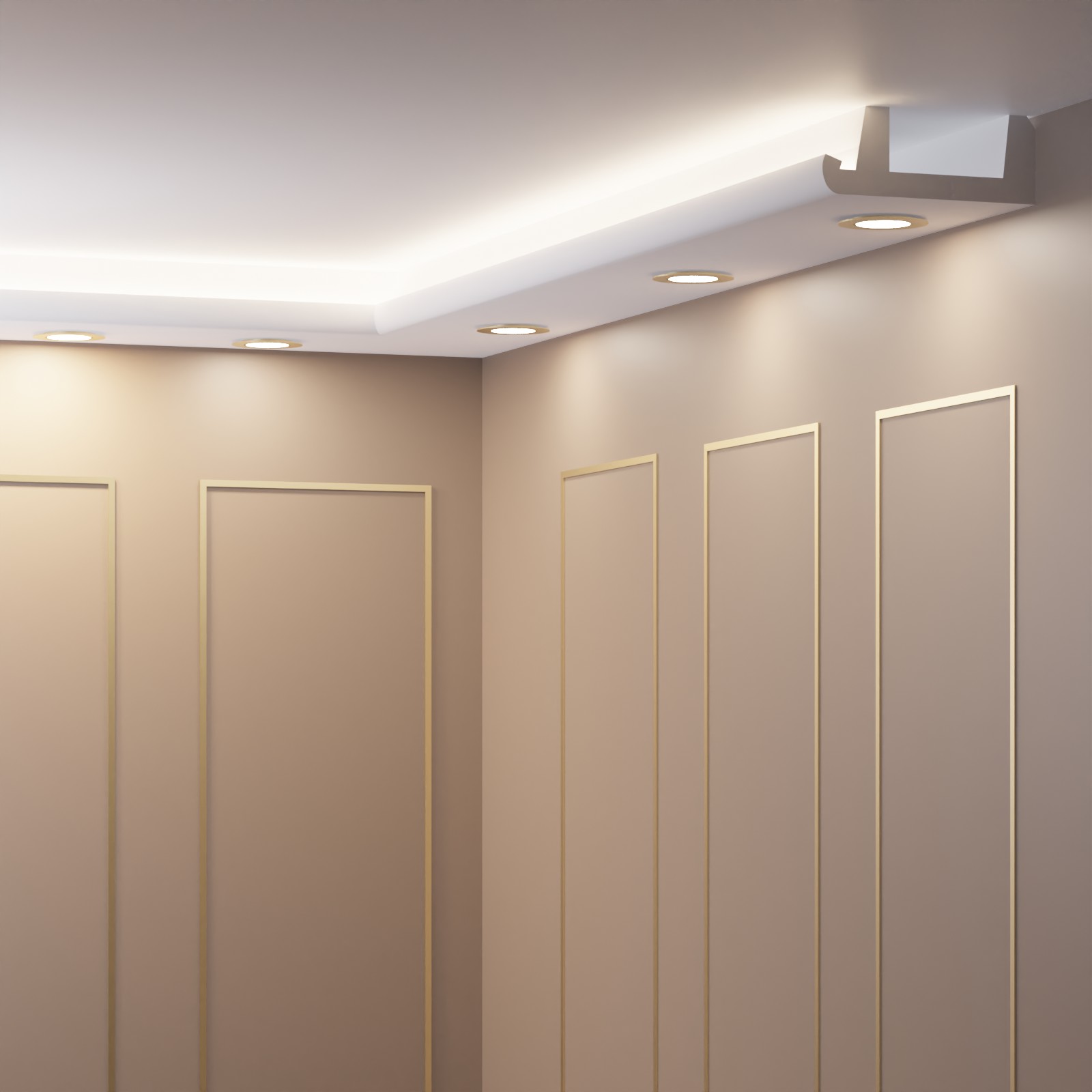 2 Meter LED-Zierleiste - Stuckleiste aus HDPS für indirekte Beleuchtung  Lichtprofile | HEXIM