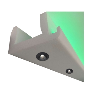 12 Meter LED LichtStrahl Spots Profil für indirekte Beleuchtung XPS OL-51 Weiß 70x120 mm
