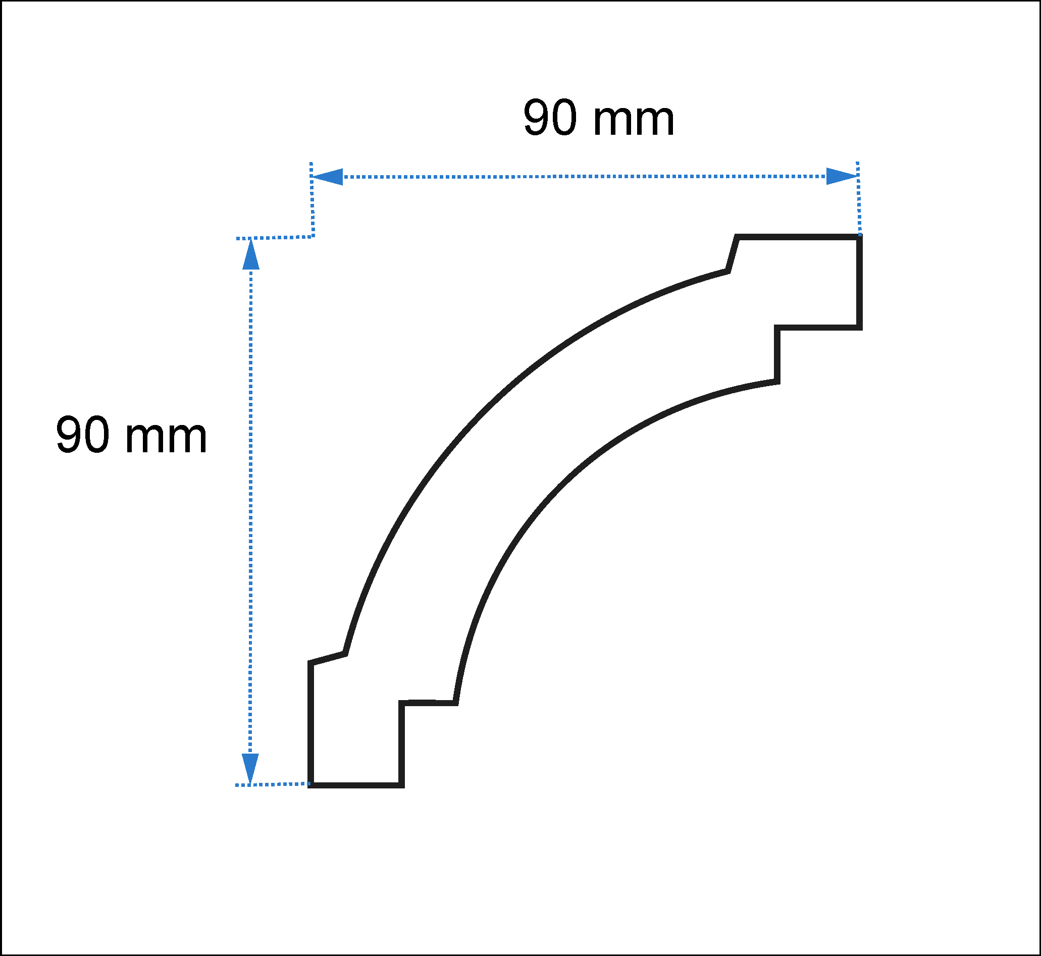 40 Meter Wandleiste Decke Zierleiste-n Flachprofil 90x90 mm Stuckleiste-n D -10