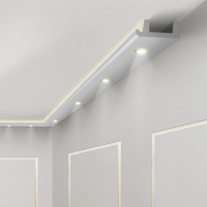 LED Band Profil Stuckleiste für indirekte Beleuchtung X 10 Meter FÜR HALOGENE 